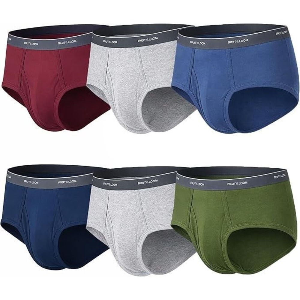 Fruit of the Loom Men's 6-Pack Tag Free Moisture Wicking Briefs - Assorted - XL